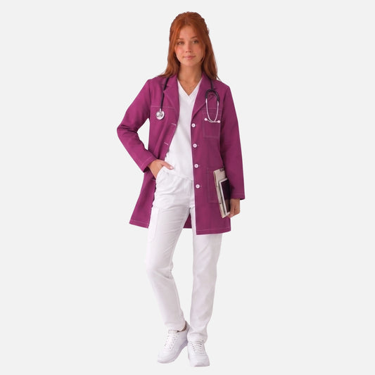 Bata Corta Pespunte Mujer | 3 Pockets