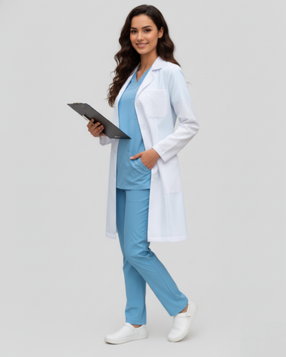 Bata Century Mujer | Tela CleëShield (Rígida)