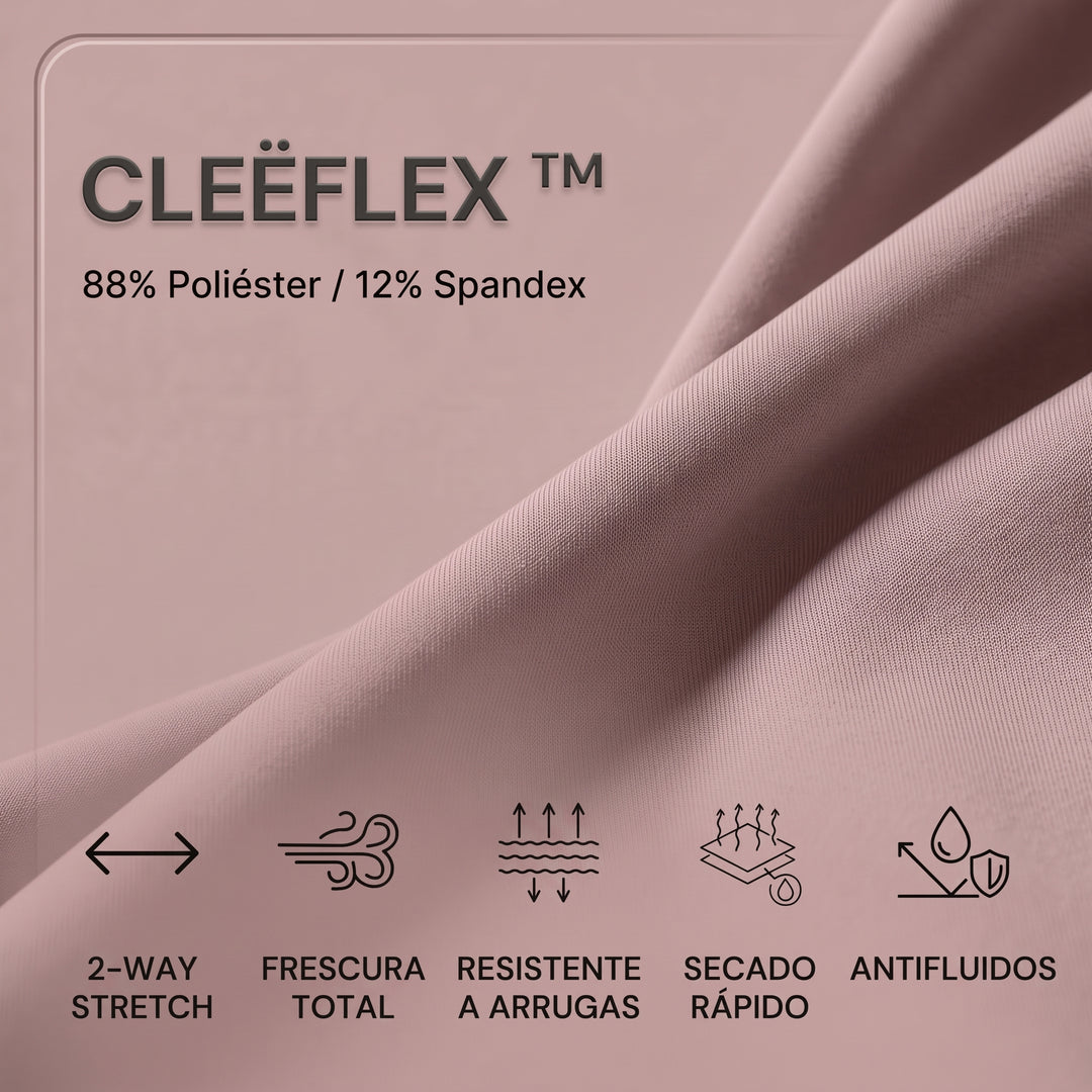Tela CleëFlex: antifluidos, stretch 2-way, secado rápido
