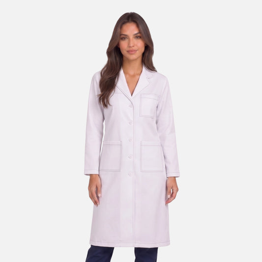 Bata Larga Pespunte Mujer | 3 Pockets