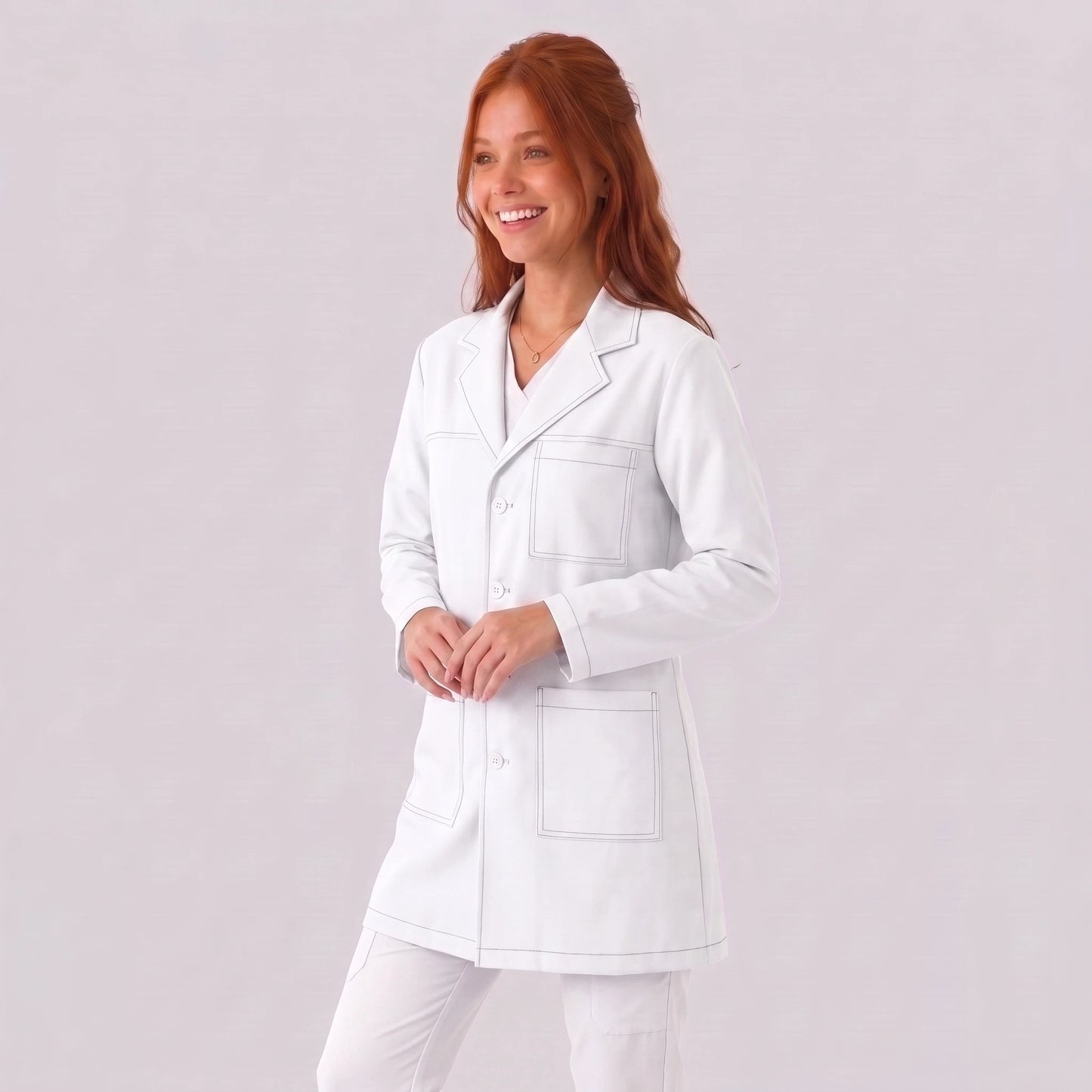 Bata Corta Pespunte Mujer | 3 Pockets