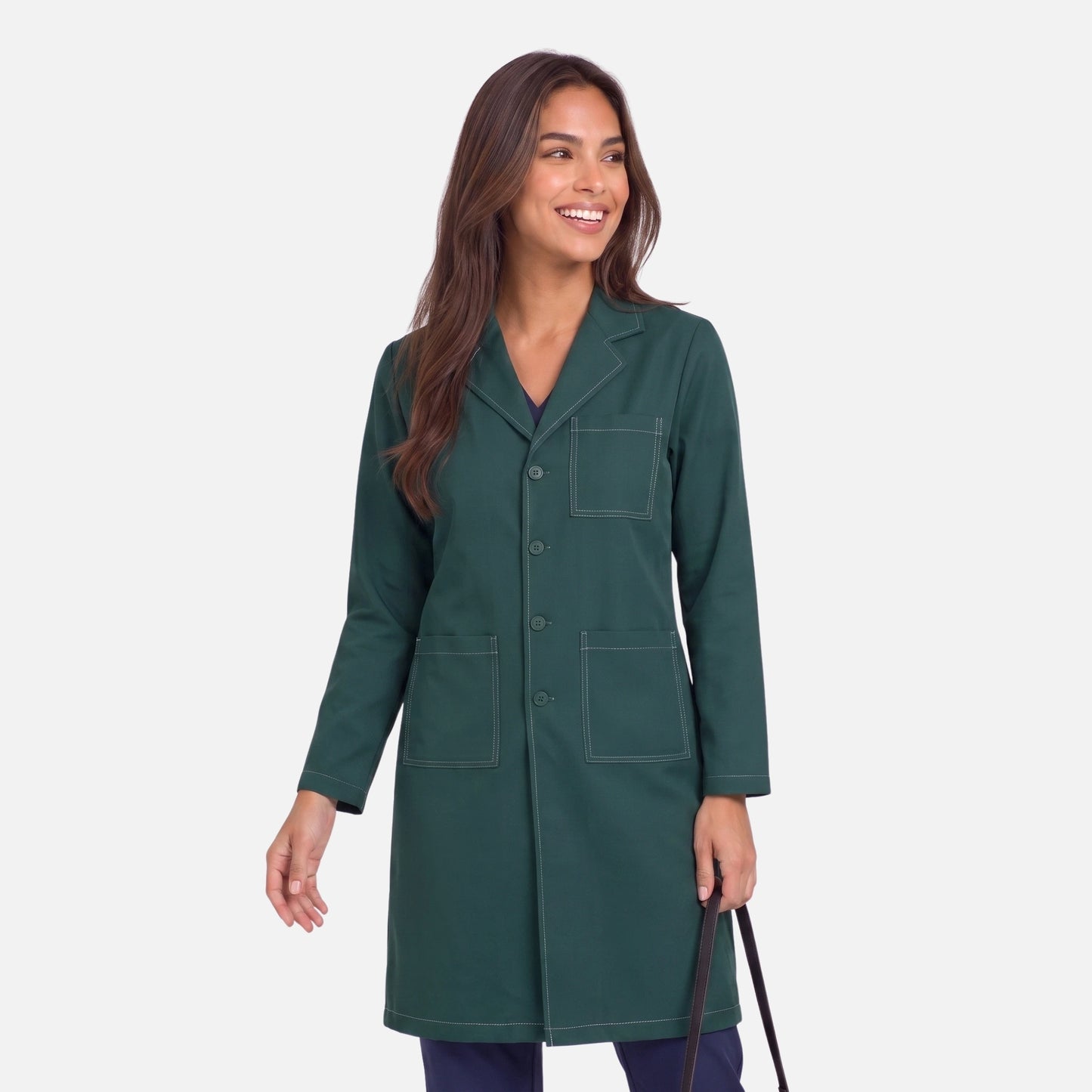 Bata Larga Pespunte Mujer | 3 Pockets