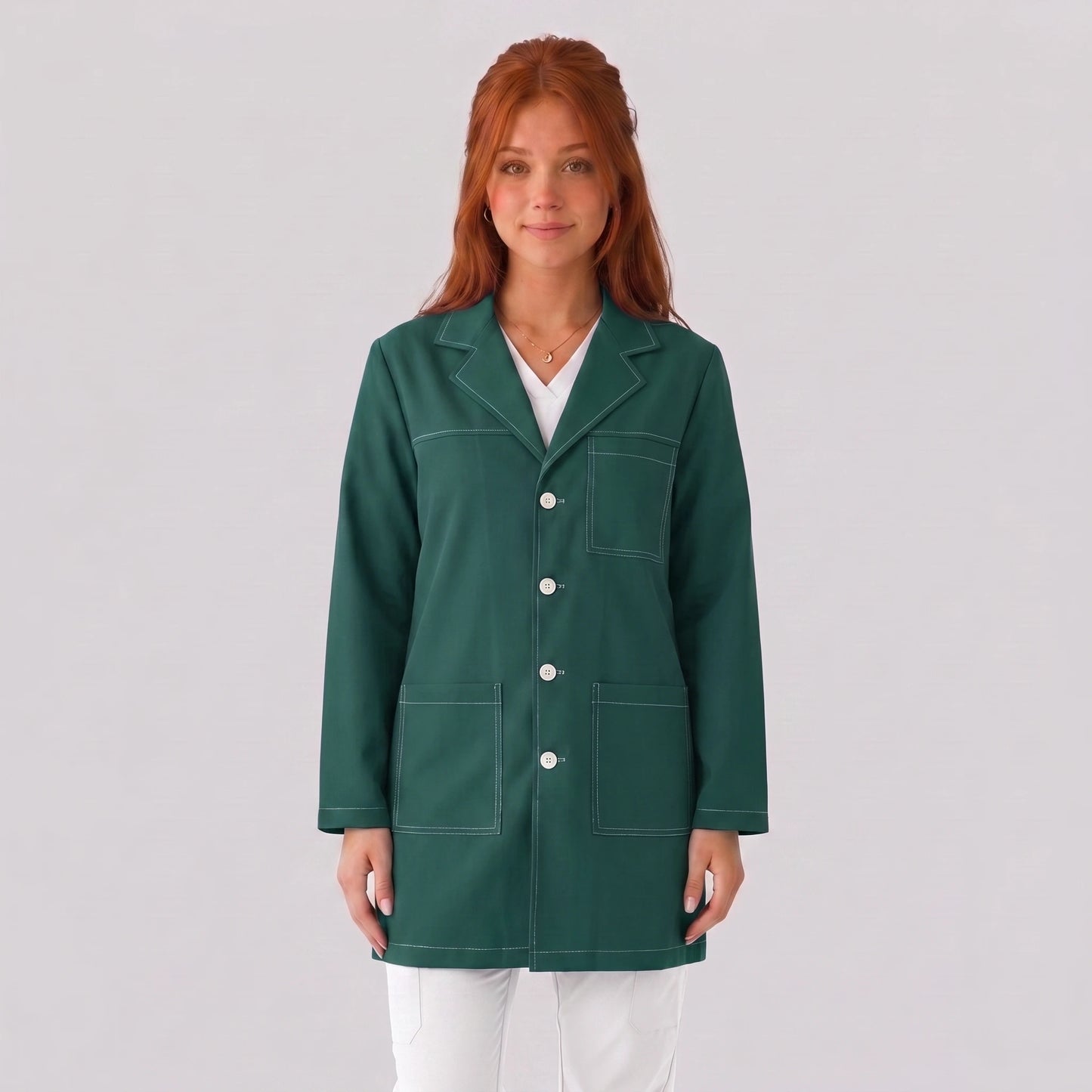 Bata Corta Pespunte Mujer | 3 Pockets