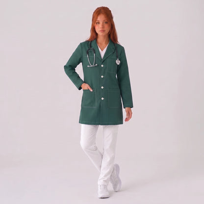 Bata Corta Pespunte Mujer | 3 Pockets