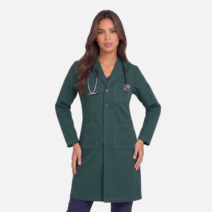 Bata Larga Pespunte Mujer | 3 Pockets