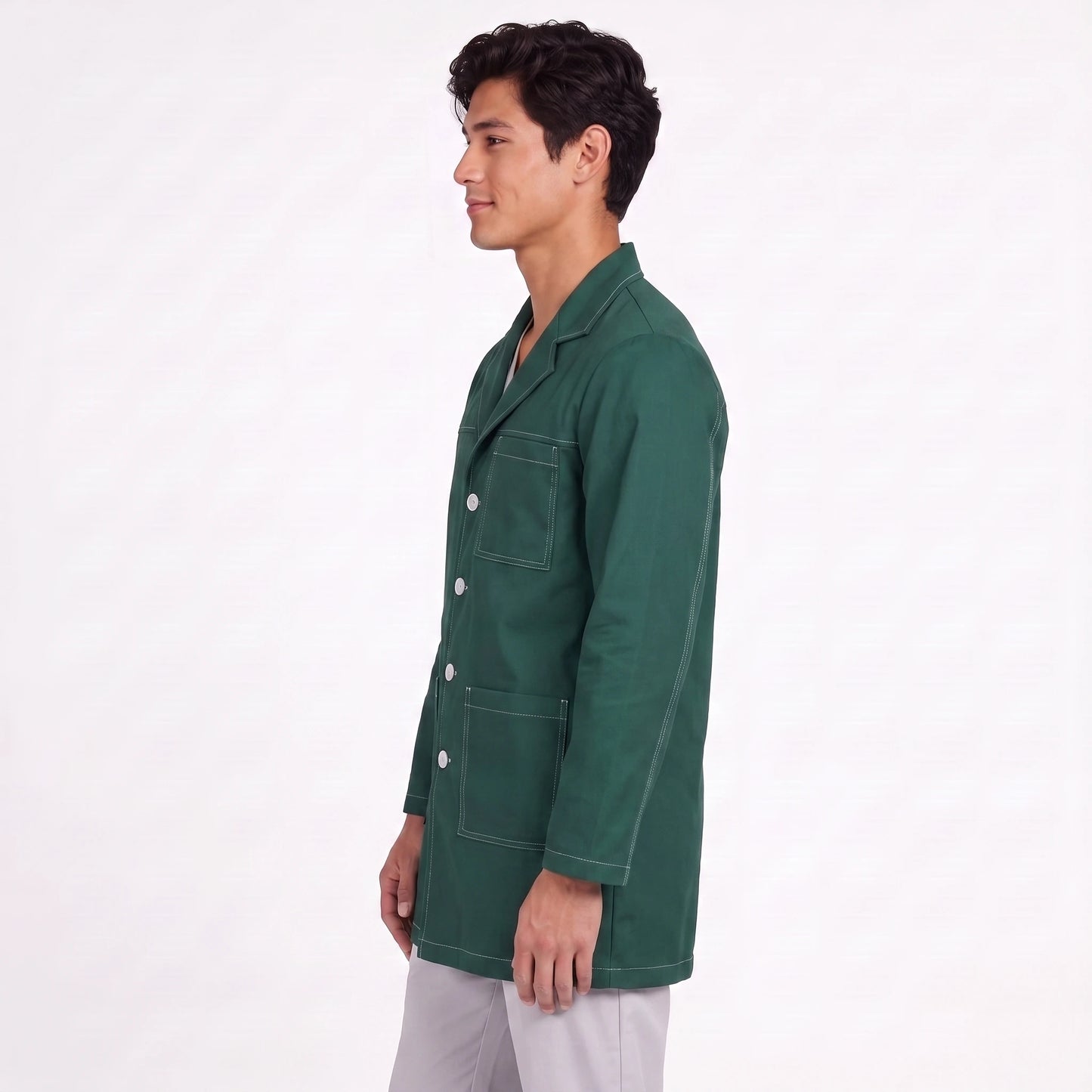 Bata Corta Pespunte Hombre | 3 Pockets