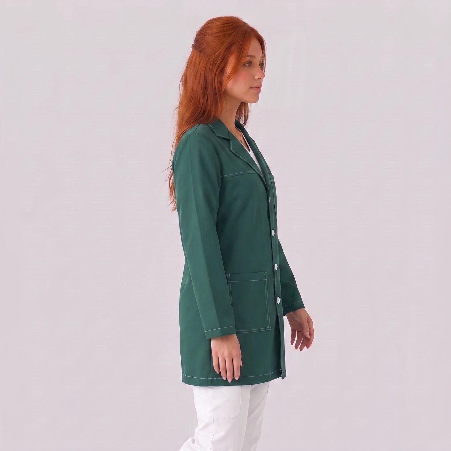 Bata Corta Pespunte Mujer | 3 Pockets