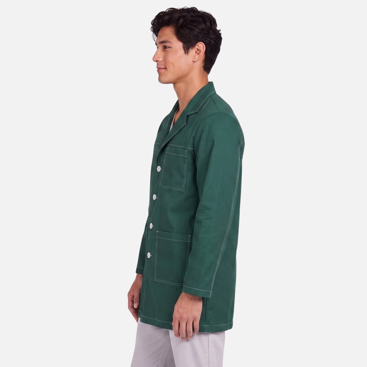 Bata Corta Pespunte Hombre | 3 Pockets