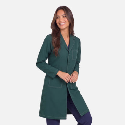 Bata Larga Pespunte Mujer | 3 Pockets