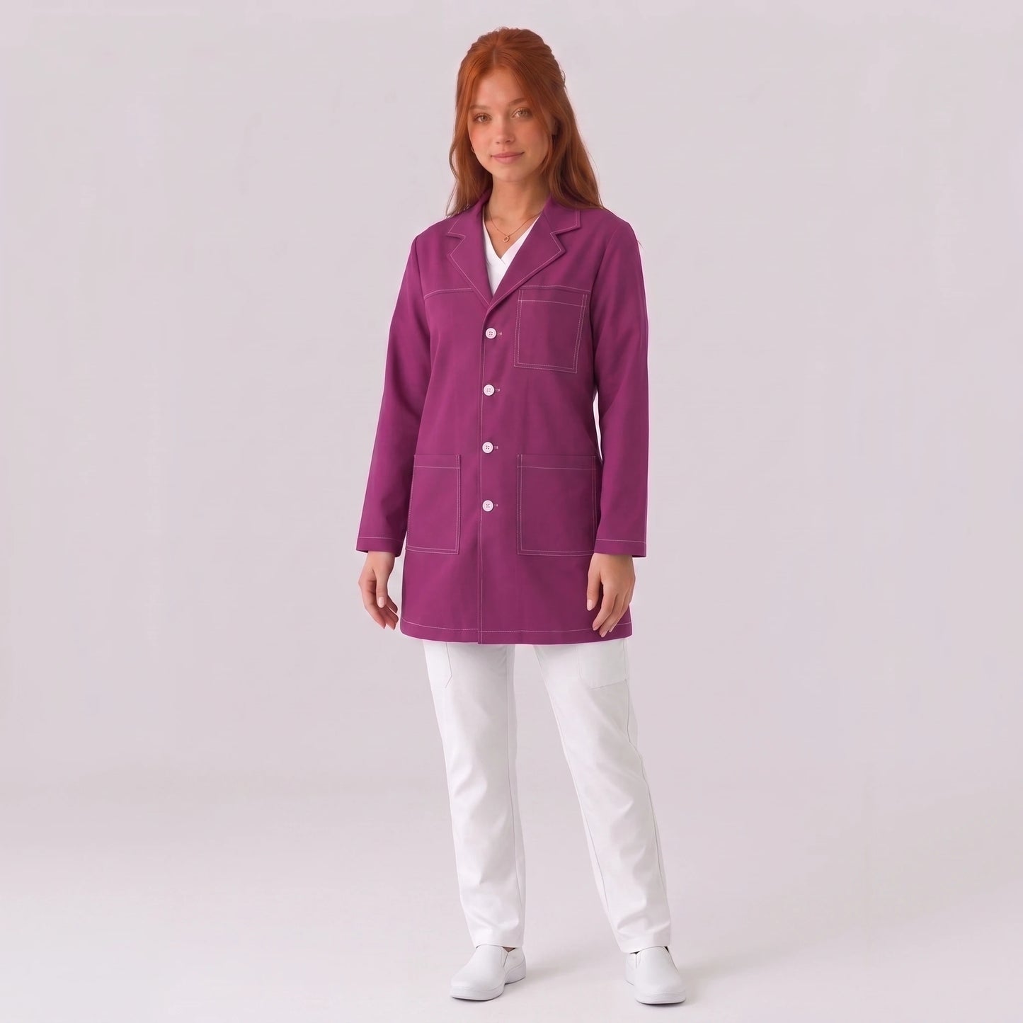 Bata Corta Pespunte Mujer | 3 Pockets