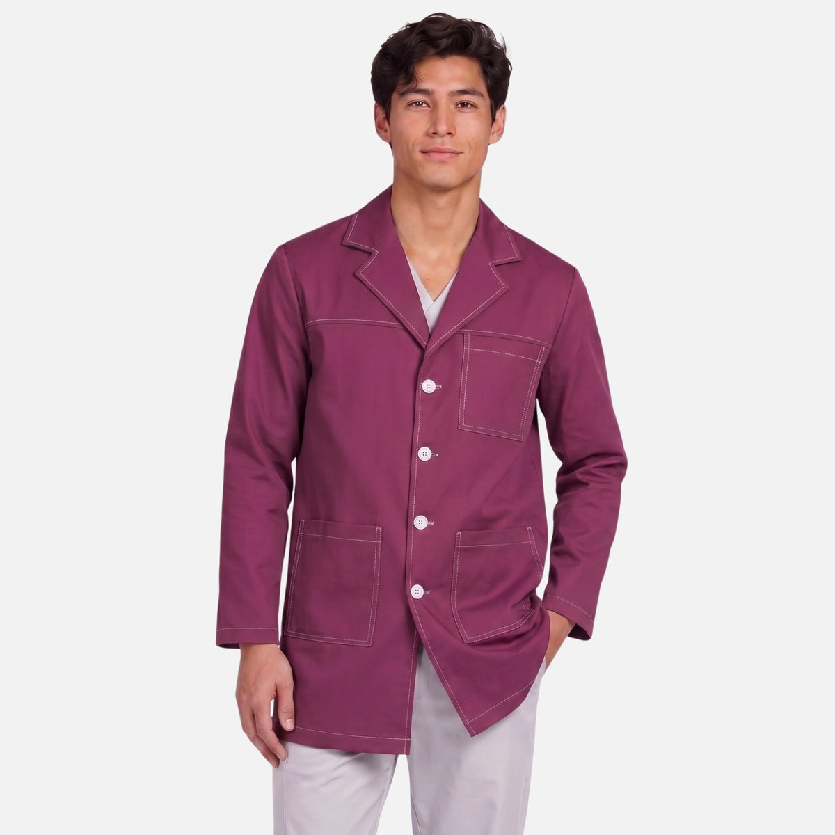 Bata Corta Pespunte Hombre | 3 Pockets