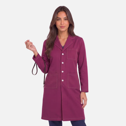 Bata Larga Pespunte Mujer | 3 Pockets