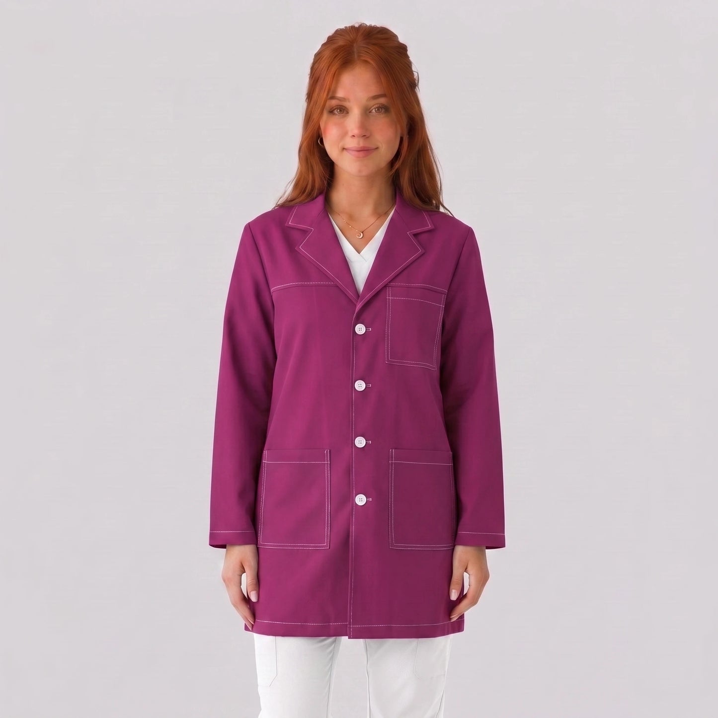 Bata Corta Pespunte Mujer | 3 Pockets