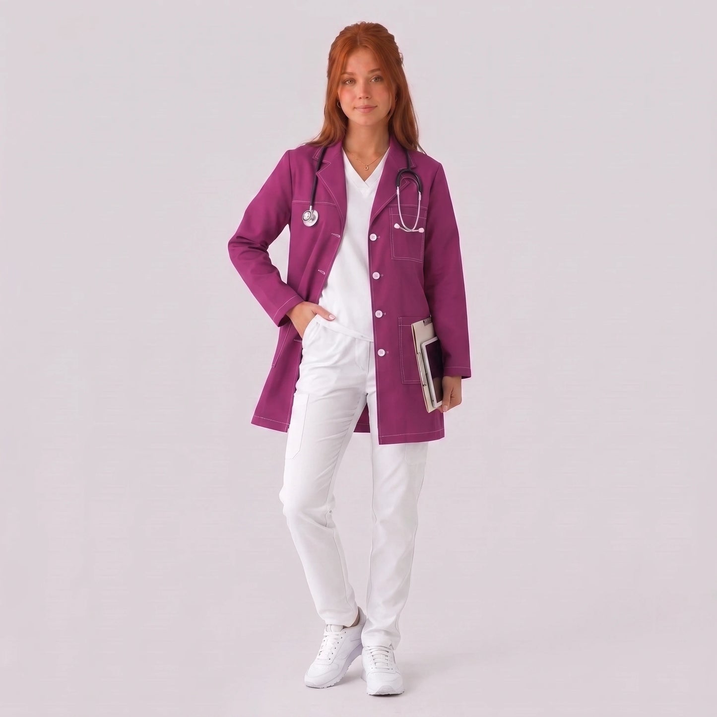 Bata Corta Pespunte Mujer | 3 Pockets