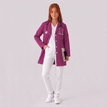 Bata Corta Pespunte Mujer | 3 Pockets