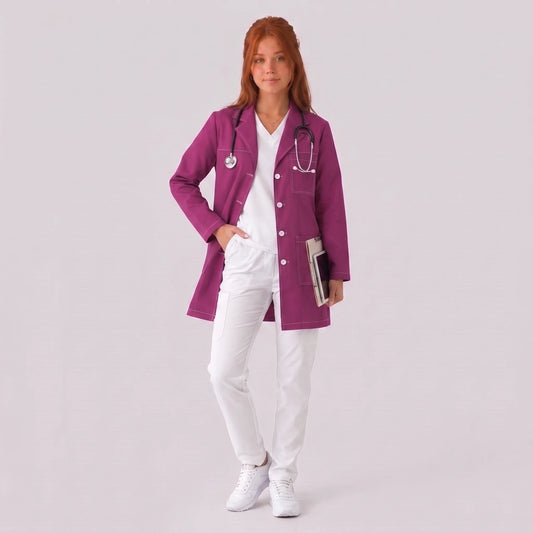 Bata Corta Pespunte Mujer | 3 Pockets