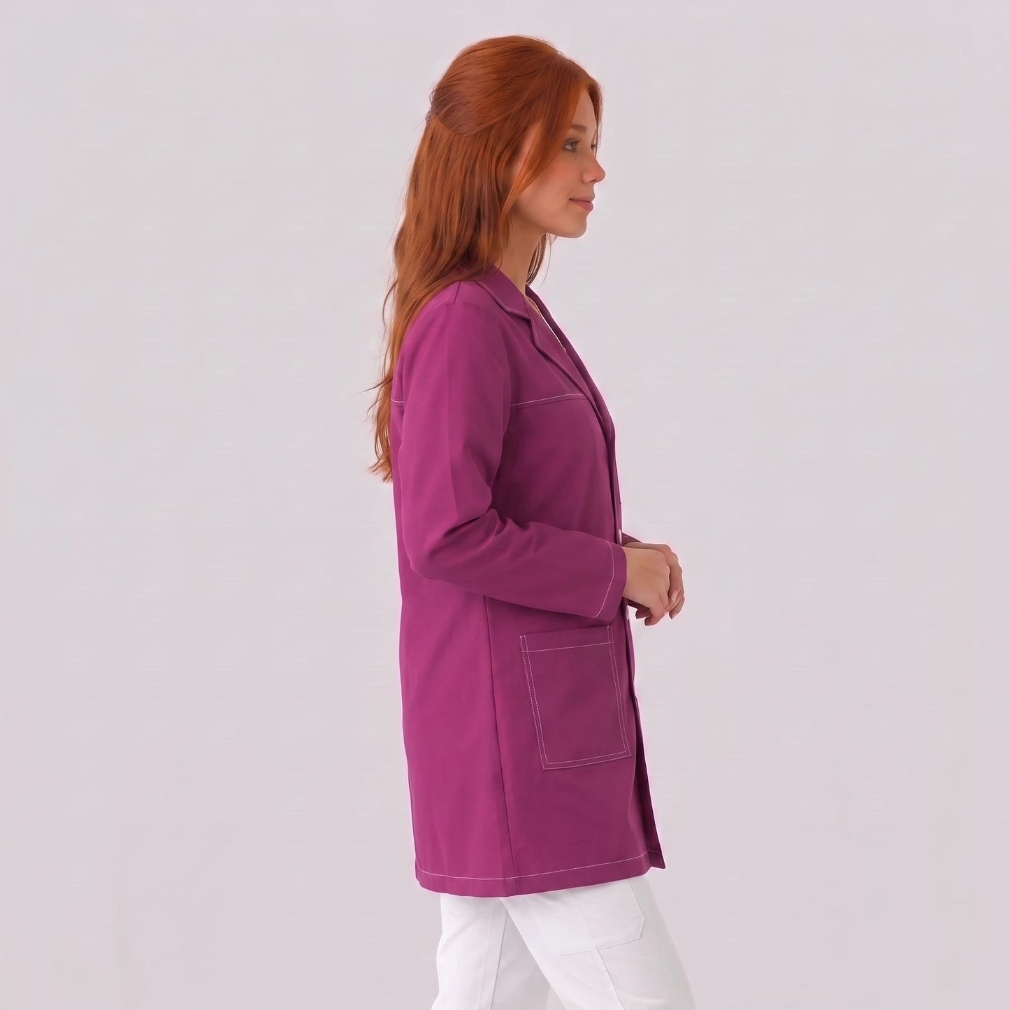 Bata Corta Pespunte Mujer | 3 Pockets