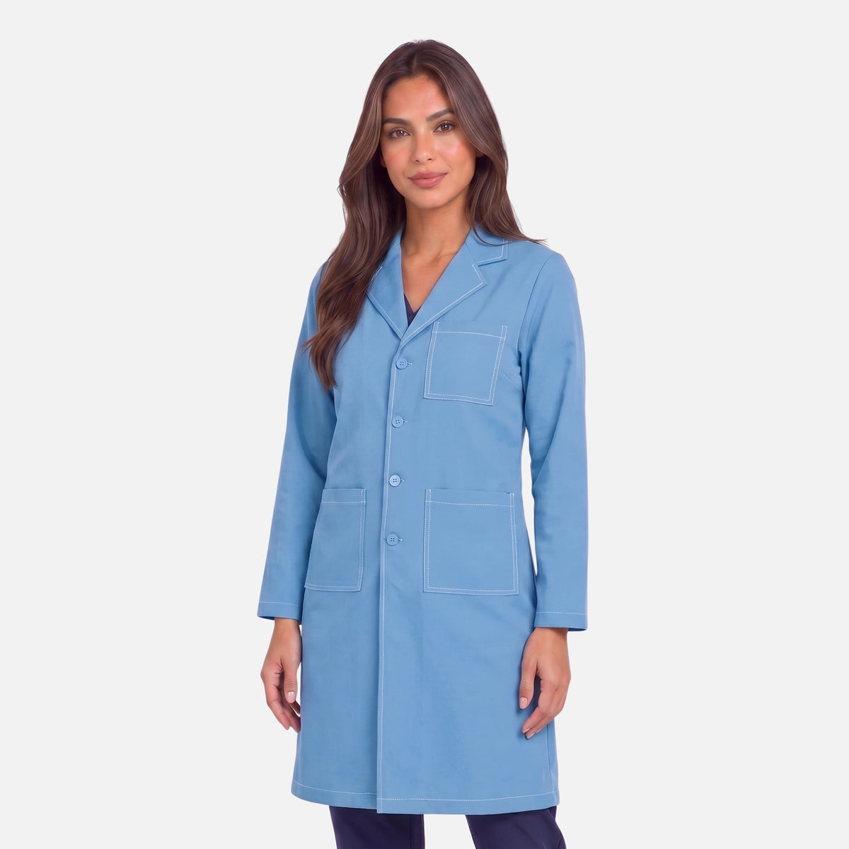 Bata Larga Pespunte Mujer | 3 Pockets