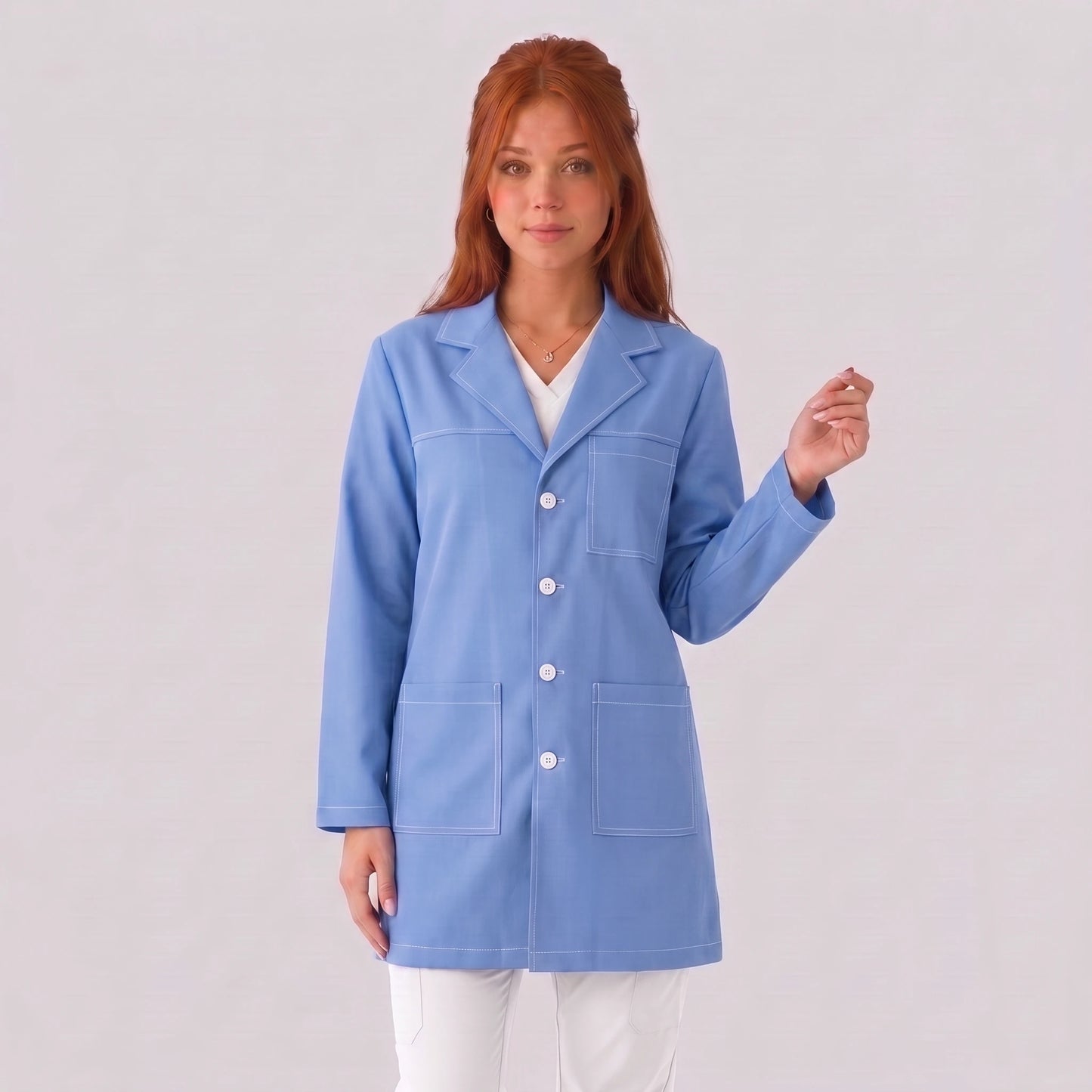 Bata Corta Pespunte Mujer | 3 Pockets