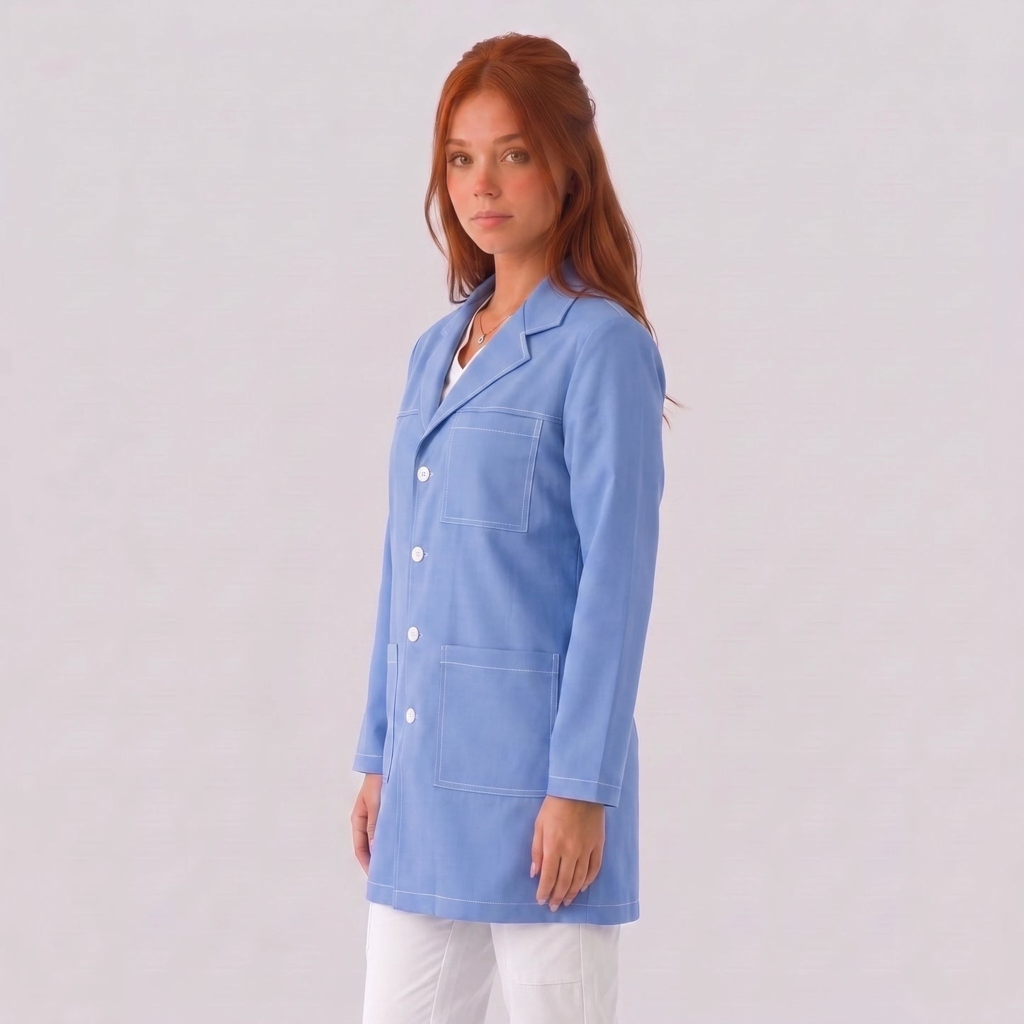 Bata Corta Pespunte Mujer | 3 Pockets