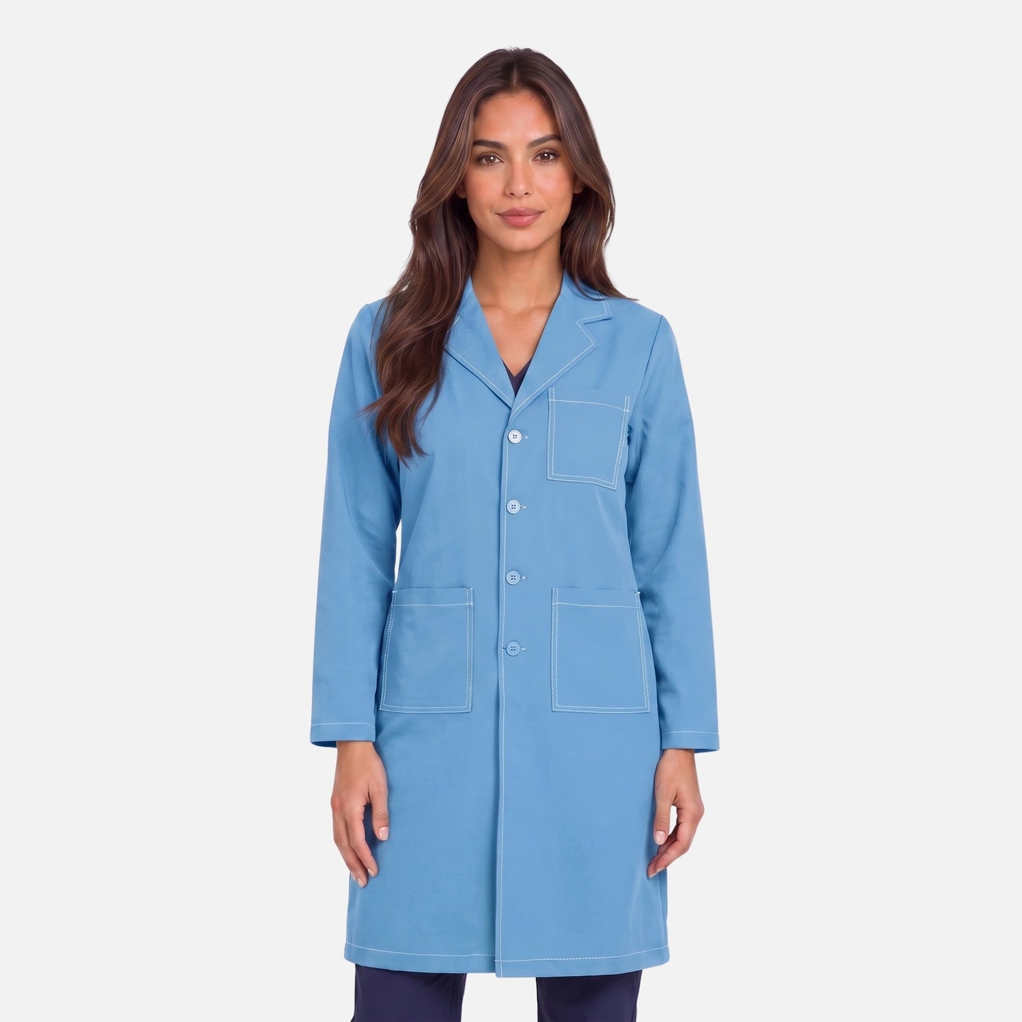 Bata Larga Pespunte Mujer | 3 Pockets