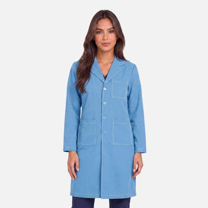 Bata Larga Pespunte Mujer | 3 Pockets