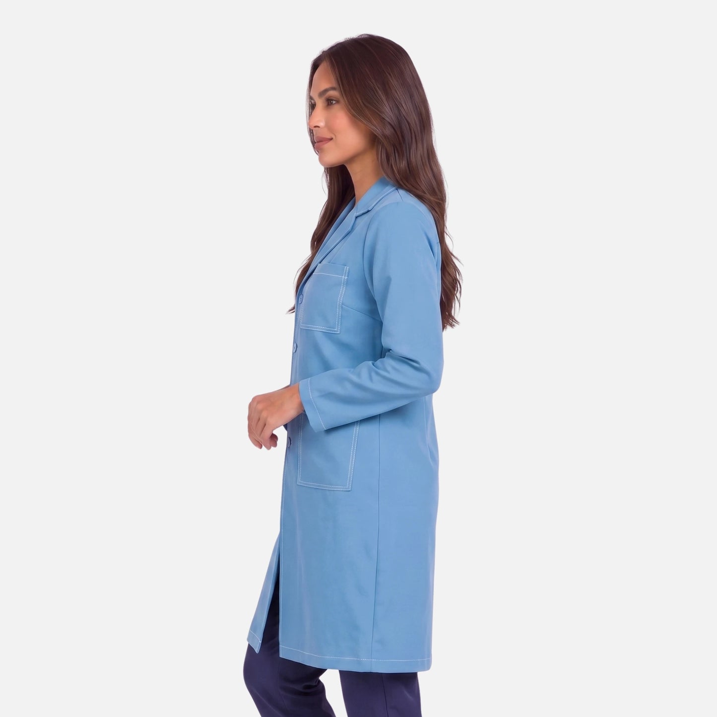 Bata Larga Pespunte Mujer | 3 Pockets