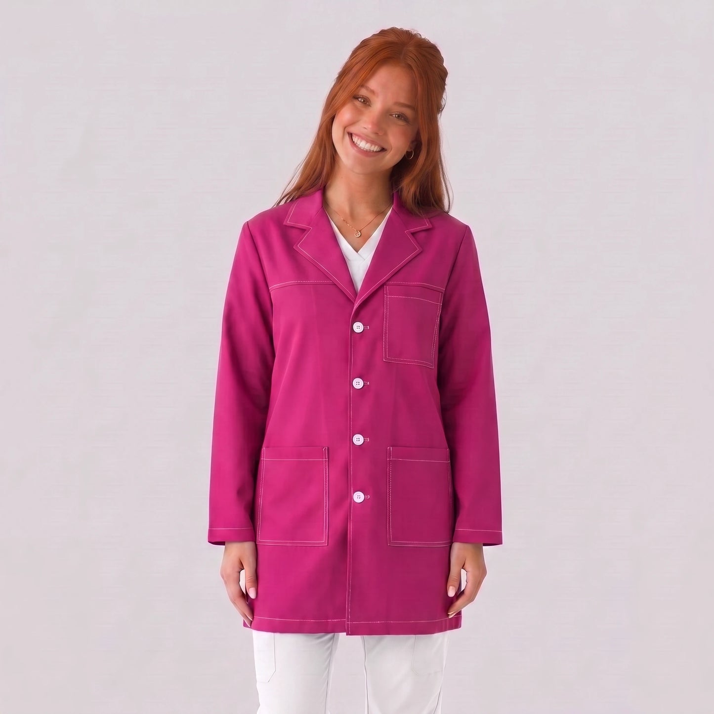 Bata Corta Pespunte Mujer | 3 Pockets
