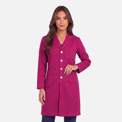 Bata Larga Pespunte Mujer | 3 Pockets