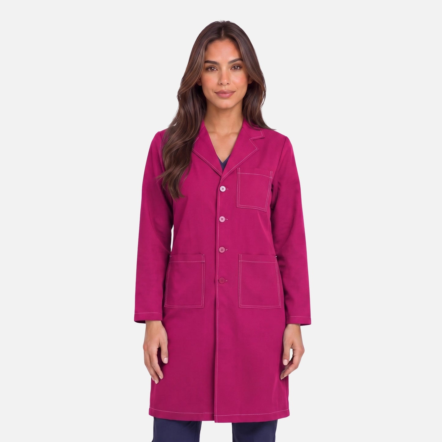 Bata Larga Pespunte Mujer | 3 Pockets