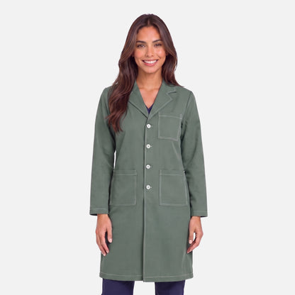 Bata Larga Pespunte Mujer | 3 Pockets