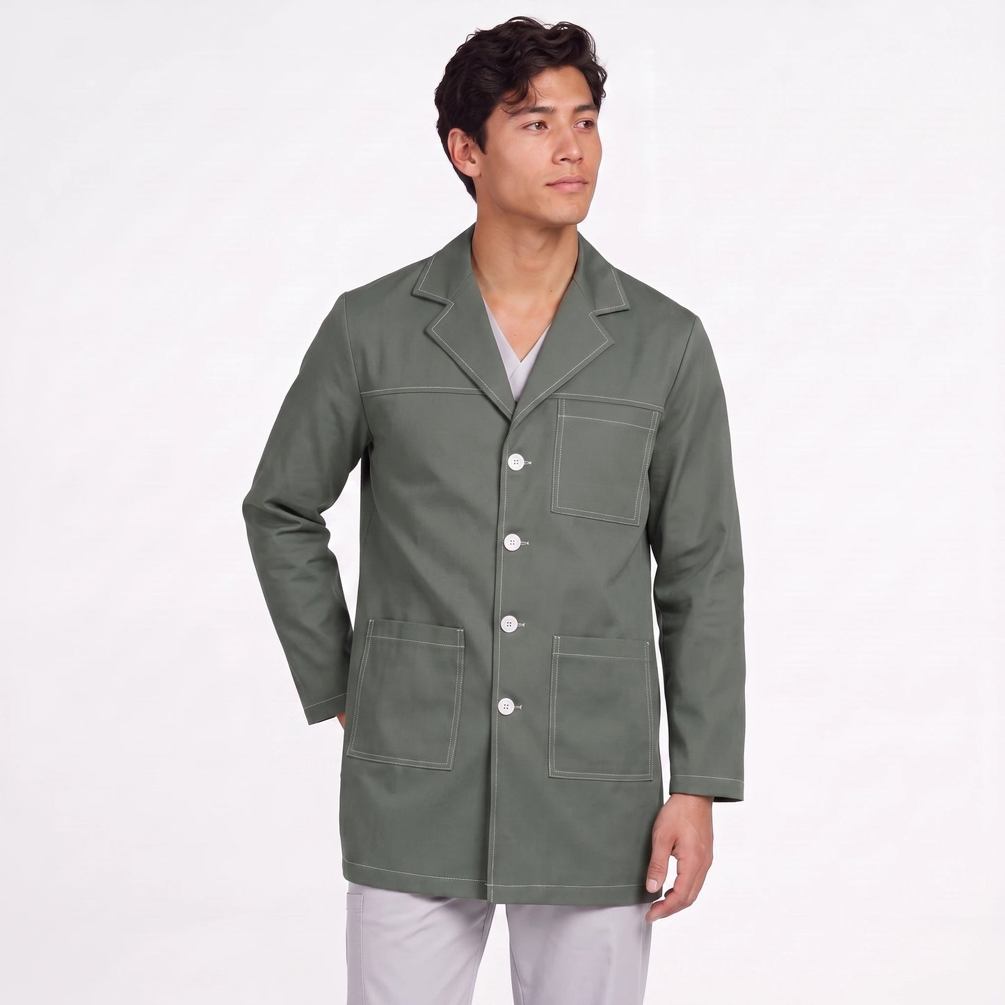 Bata Corta Pespunte Hombre | 3 Pockets