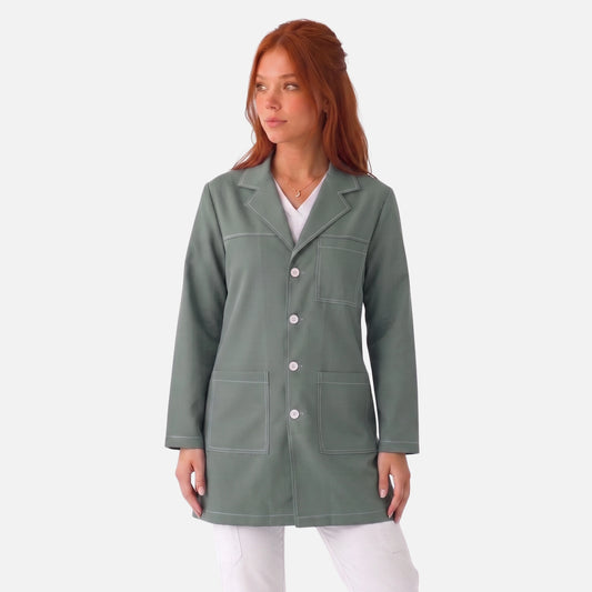 Bata Corta Pespunte Mujer | 3 Pockets
