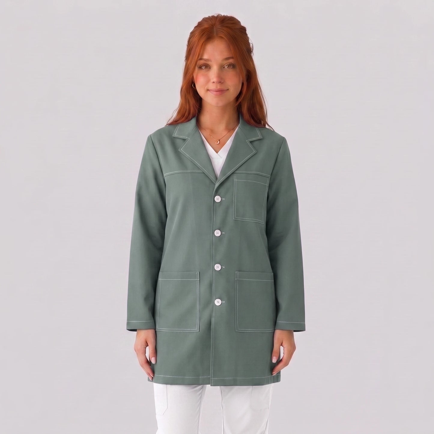 Bata Corta Pespunte Mujer | 3 Pockets