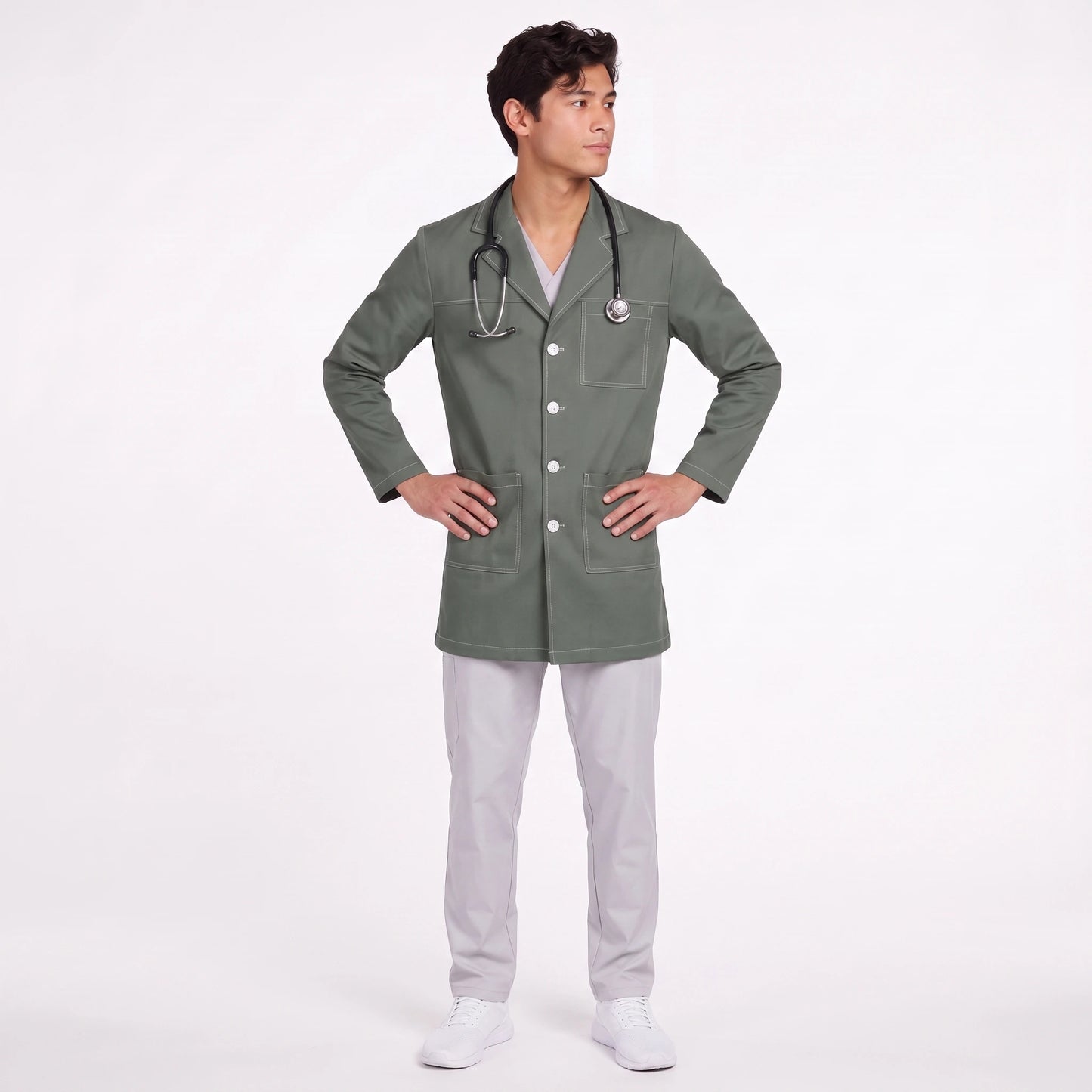 Bata Corta Pespunte Hombre | 3 Pockets