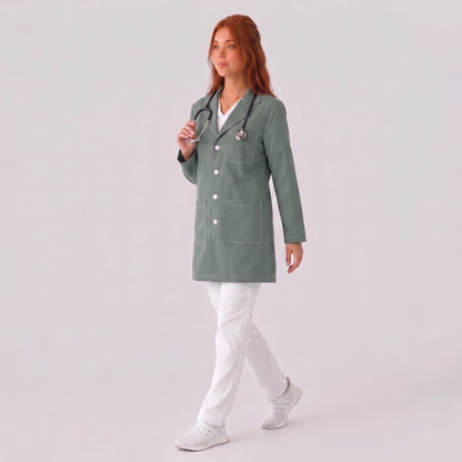 Bata Corta Pespunte Mujer | 3 Pockets