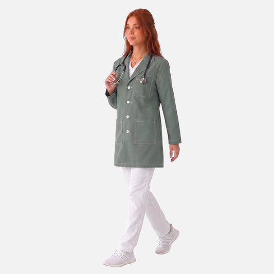 Bata Corta Pespunte Mujer | 3 Pockets