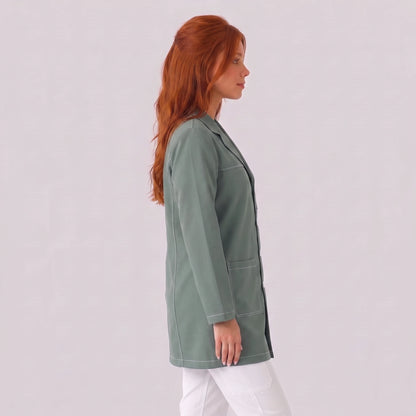 Bata Corta Pespunte Mujer | 3 Pockets