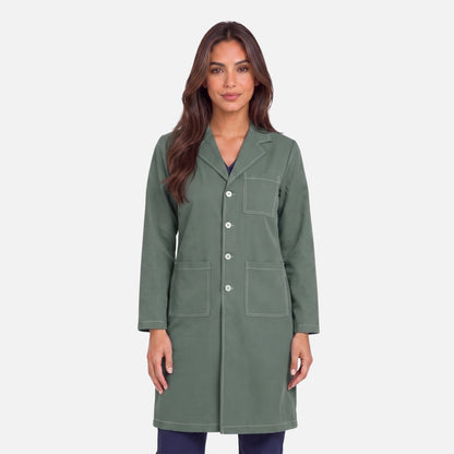 Bata Larga Pespunte Mujer | 3 Pockets