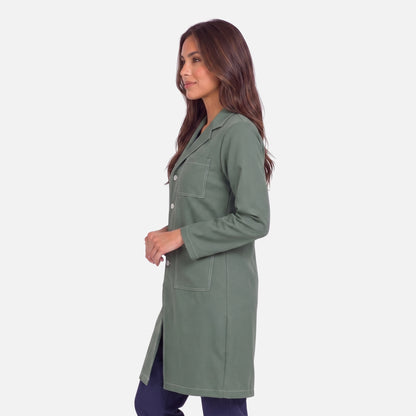 Bata Larga Pespunte Mujer | 3 Pockets