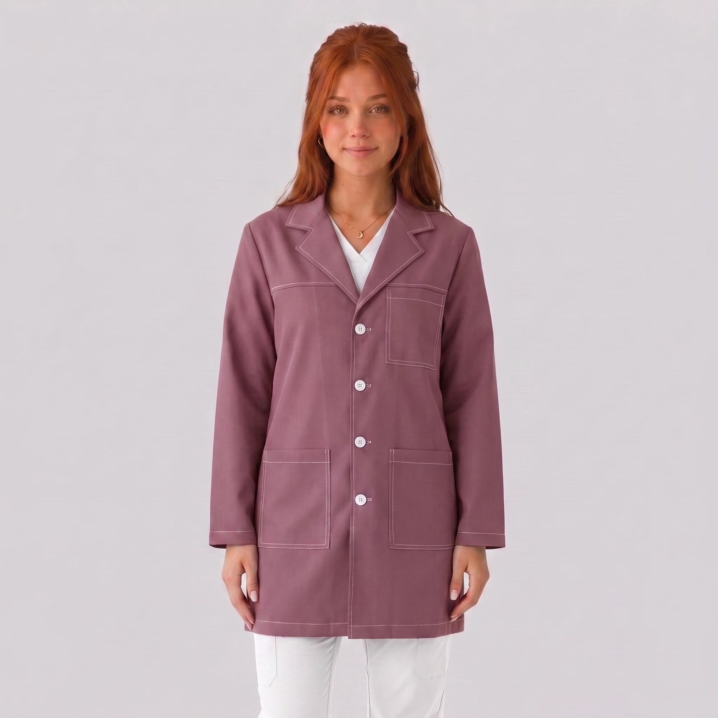 Bata Corta Pespunte Mujer | 3 Pockets