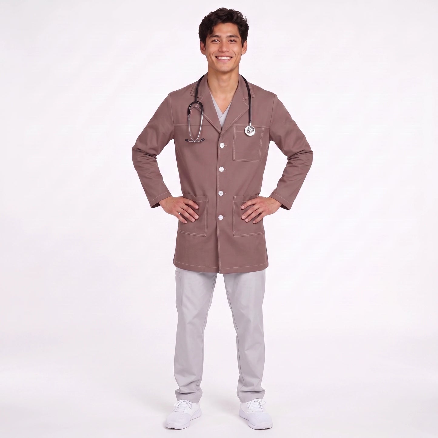 Bata Corta Pespunte Hombre | 3 Pockets