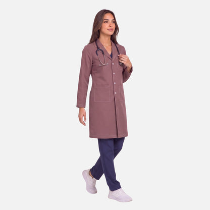 Bata Larga Pespunte Mujer | 3 Pockets