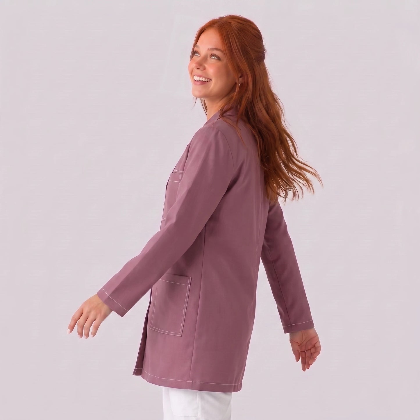Bata Corta Pespunte Mujer | 3 Pockets