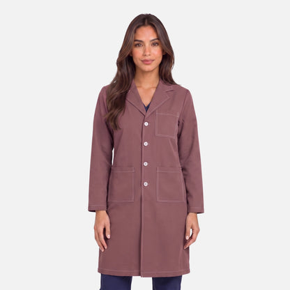 Bata Larga Pespunte Mujer | 3 Pockets