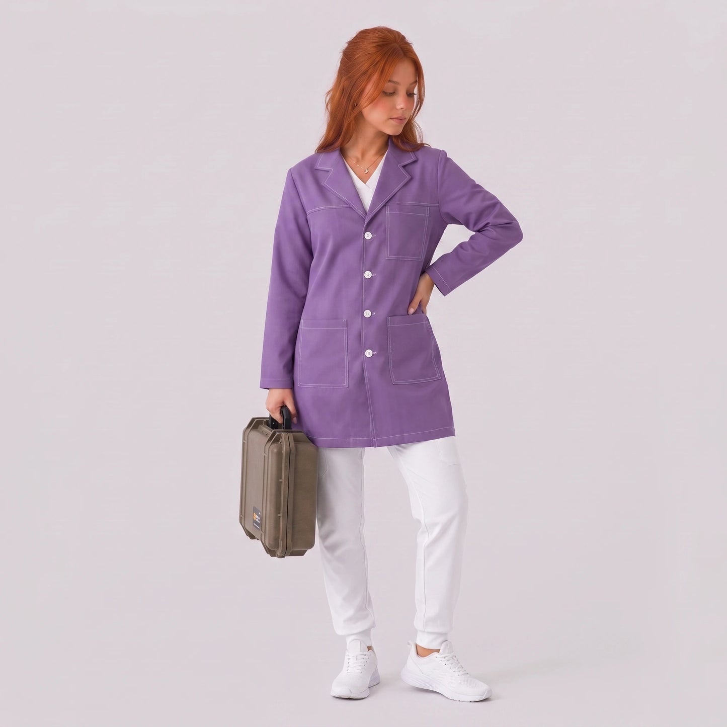 Bata Corta Pespunte Mujer | 3 Pockets
