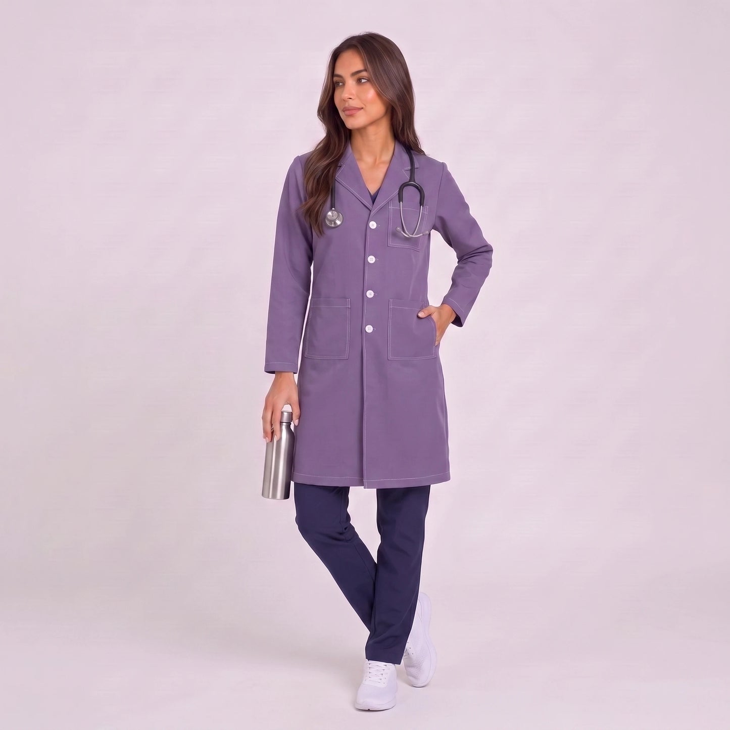 Bata Larga Prepunte Mujer | 3 Pockets