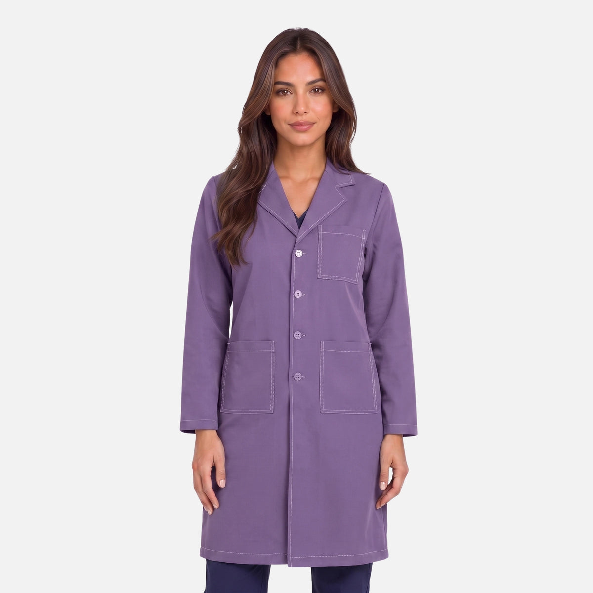 Bata Larga Pespunte Mujer | 3 Pockets