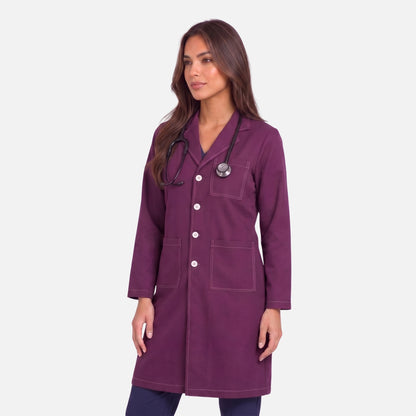 Bata Larga Pespunte Mujer | 3 Pockets
