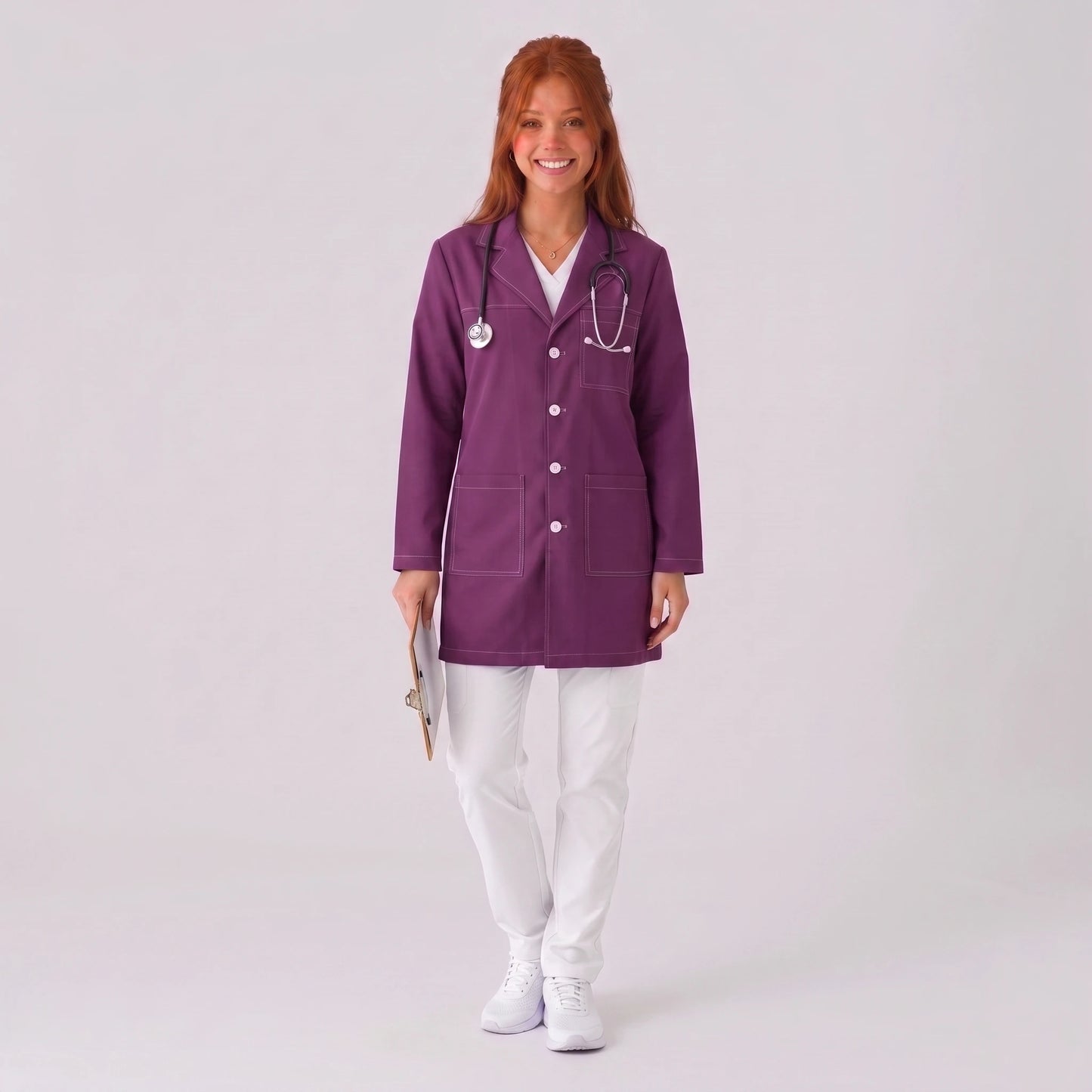 Bata Corta Pespunte Mujer | 3 Pockets